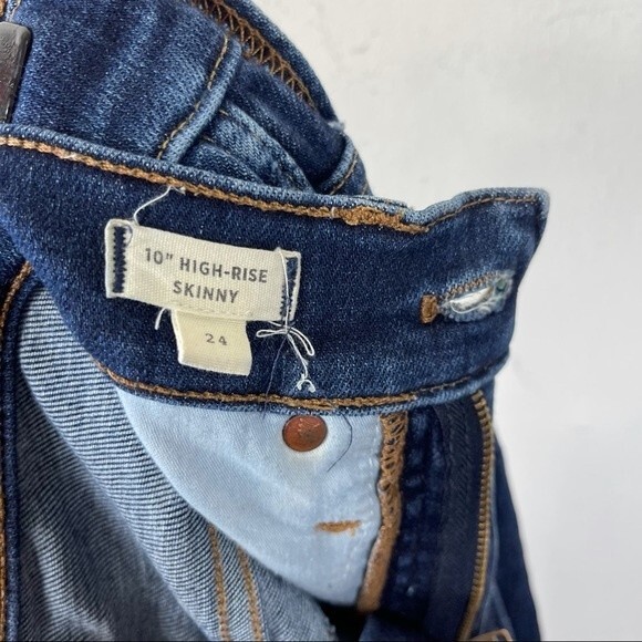 Madewell 10" High Rise Skinny Jeans Insuluxe Dark Wash Denim Size 24 AF686 - Picture 12 of 16